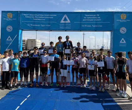 Чемпионаты Республики Казахстан по триатлону и дуатлону прошли в Туркестане
